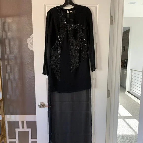 Halston Sequined Hi-Lo Dress NWT